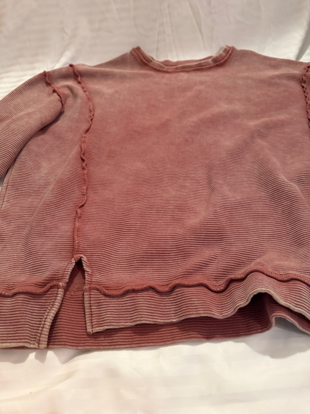 Zenana Outfitters Dusty Rose Ribbed Top - Picture 4 of 10